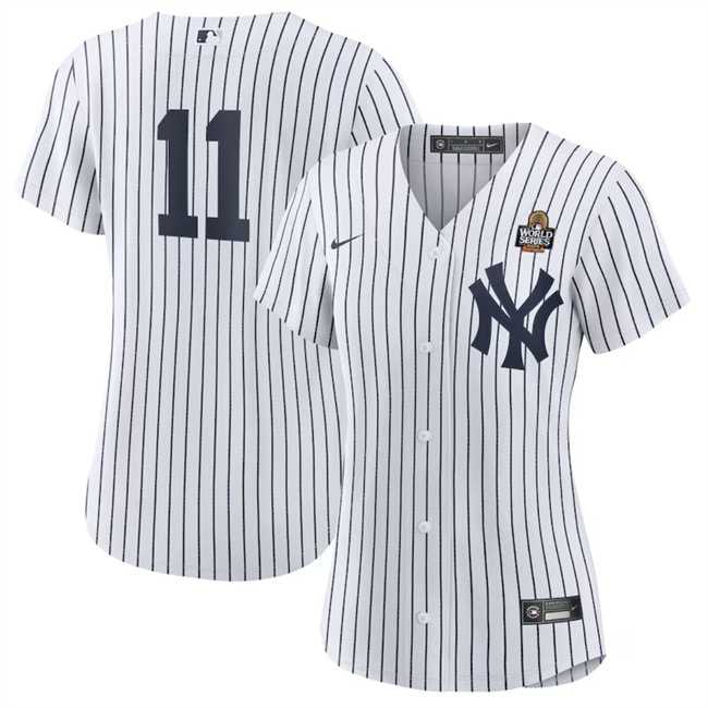 Women%27s New York Yankees #11 Anthony Volpe White 2024 World Series Cool Base Stitched Jersey Dzhi